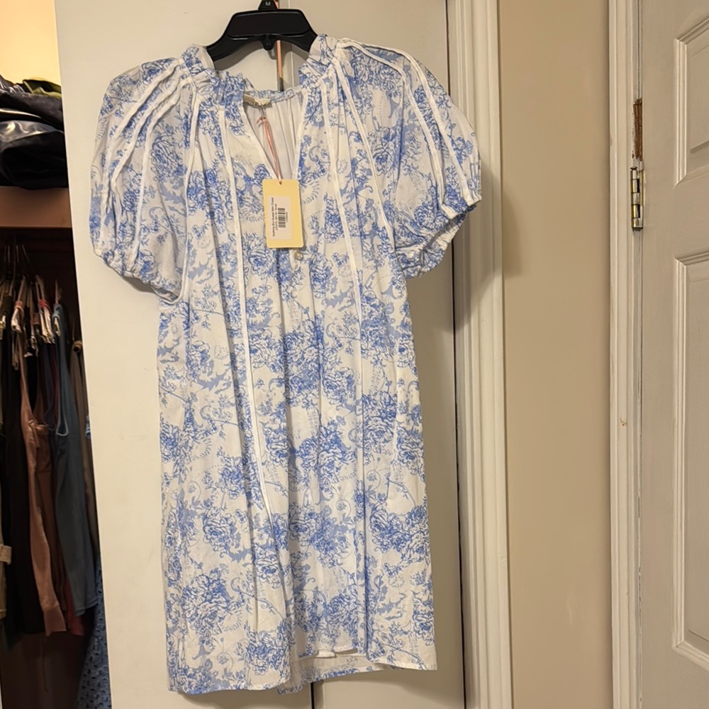 Entro Blue and White Floral Dress